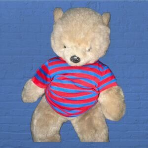 Avanti Applause Teddy Bear 15" Plush Jockline Italy Tan Stuffed Animal VTG 1985